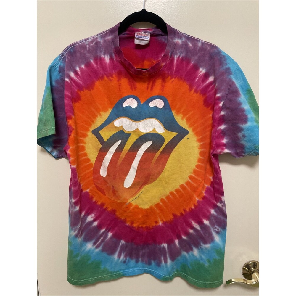 Vintage Rolling Stones Tie Dye Rock Band Concert Tour T Shirt 2002/03 Large L